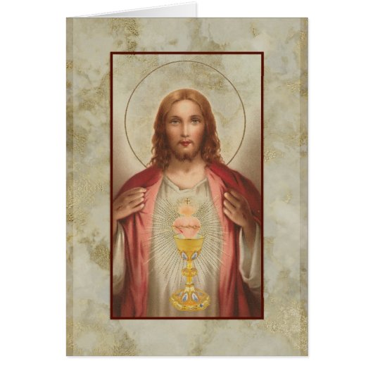 Sacred Heart Mass Offering Gold Marble (Front)