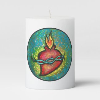 Sacred Heart Melissa Campagnoli Pillar Candle