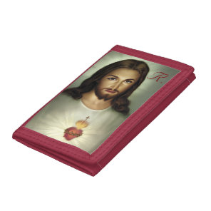 Sacred Heart Monogrammed Trifold Wallet