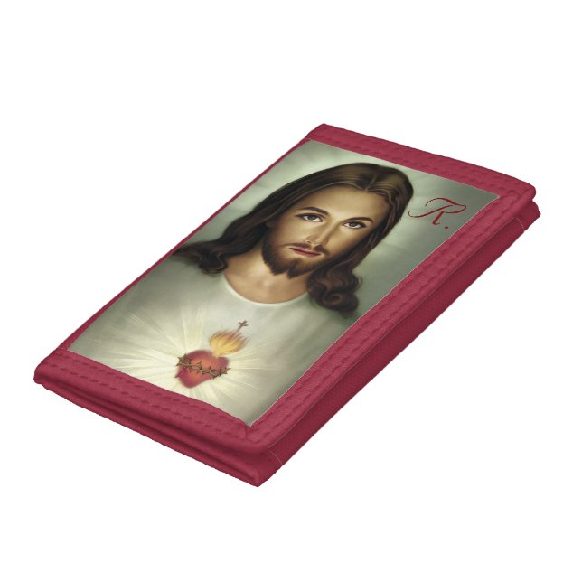 Sacred Heart Monogrammed Trifold Wallet (Bottom)