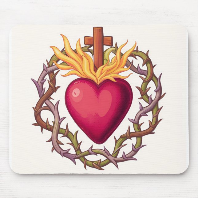 Sacred Heart Mouse Carpet Pad (Front)