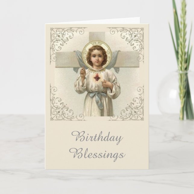 Sacred Heart of Child Jesus with Cross Card (Front)