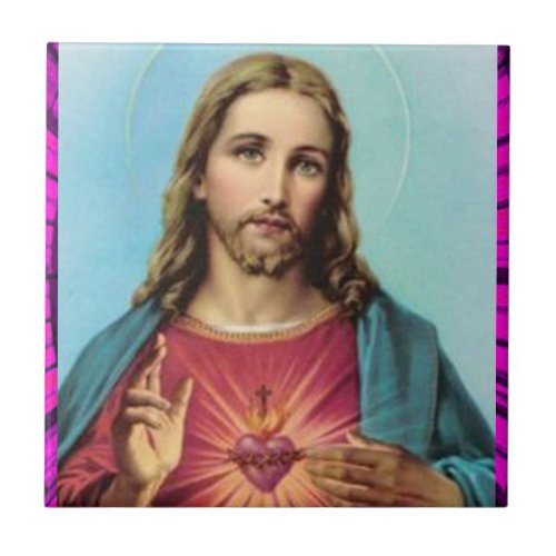 SACRED HEART OF JESUS 04 CUSTOMIZABLE PRODUCTS TILE