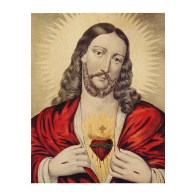 Sacred Heart of Jesus - 1856 Wood Wall Art (Front)