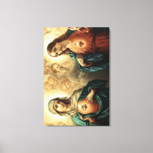 Sacred Heart of Jesus and Mary Canvas Print