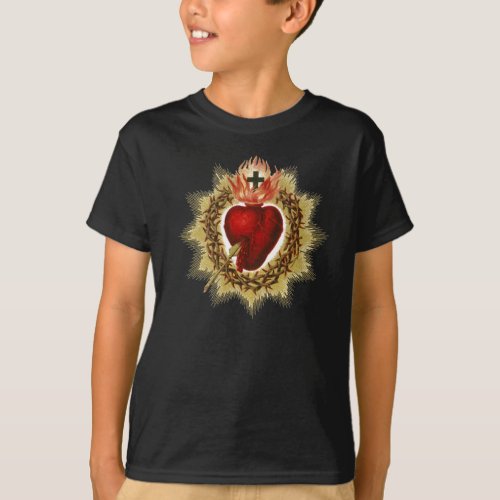 Sacred Heart of Jesus Art Christ Vintage Catholic  T_Shirt
