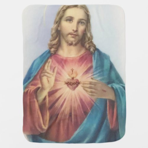 Sacred Heart Of Jesus Baby Blanket