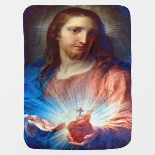 Sacred Heart of Jesus Baby Blanket
