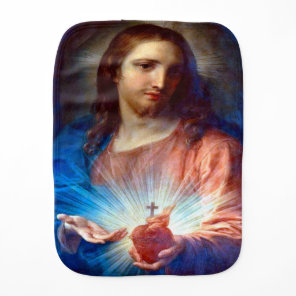 Sacred Heart of Jesus Baby Burp Cloth