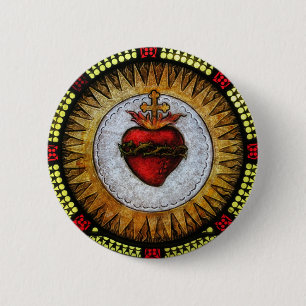 Sacred Heart of Jesus Badge Button