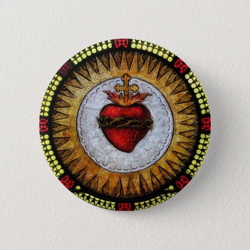 Sacred Heart of Jesus Badge Button