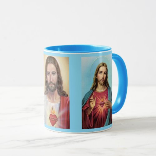 Sacred Heart of Jesus Blue Gift Coffee Cup Mug