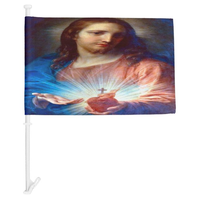 Sacred Heart of Jesus Car Flag (Front)