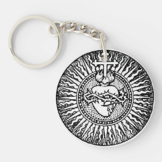 Sacred Heart of Jesus Catholic Art Keychain (Front)