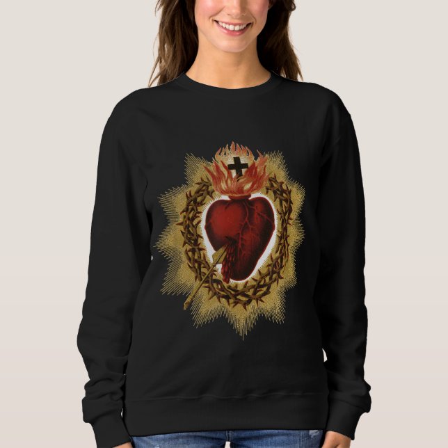 Sacred Heart of Jesus Catholic Devotion Sweatshirt (Front)