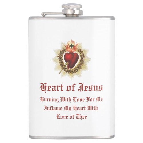 Sacred Heart of Jesus Catholic Flask