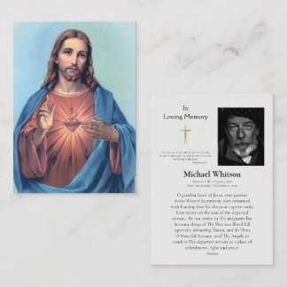 Sacred Heart of Jesus Catholic Funeral Prayer Card