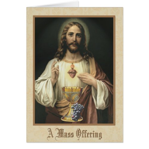 Sacred Heart of Jesus Catholic Mass Offering Card