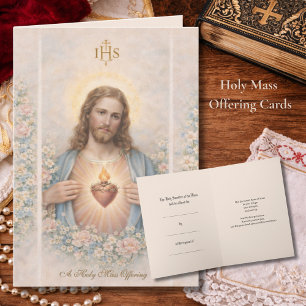 Sacred Heart of Jesus Catholic Mass Offering Card