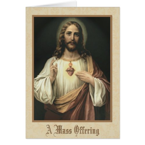 Sacred Heart of Jesus Catholic Mass Offering Card