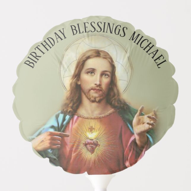 Sacred Heart of Jesus Catholic Religious Party Balloon (Front)