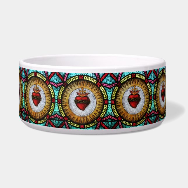 Sacred Heart of Jesus Catholic Religious Prayer Bowl (Left)
