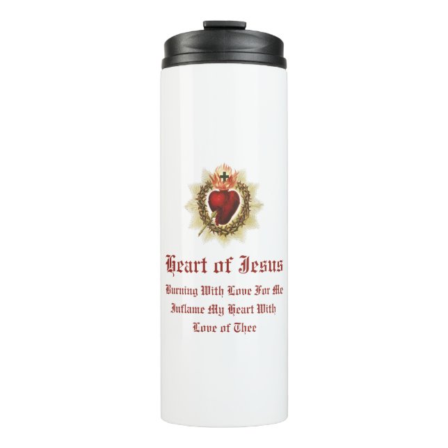 Sacred Heart of Jesus Catholic Thermal Tumber Tumbler (Front)