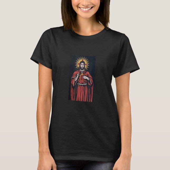 Sacred Heart Of Jesus Catholic Traditional Latin M T-Shirt (Front)