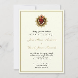 Sacred Heart of Jesus Catholic Wedding Combo Invitation