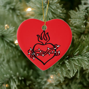 Sacred Heart of Jesus Ceramic Ornament