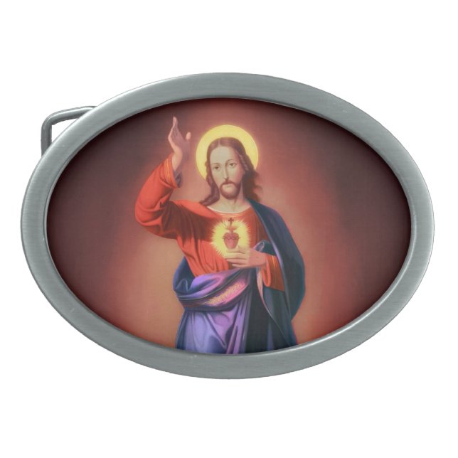 Sacred Heart of Jesus Christ Belt Buckle (Front)
