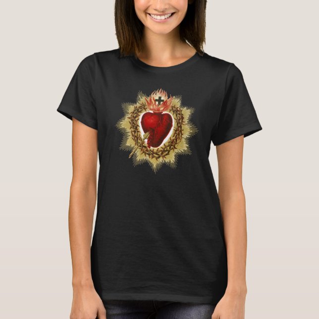 Sacred Heart of Jesus Christ Catholic Blessing Art T-Shirt (Front)