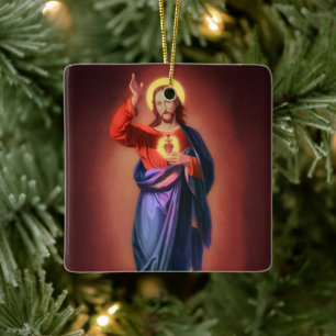 Sacred Heart of Jesus Christ Ceramic Ornament
