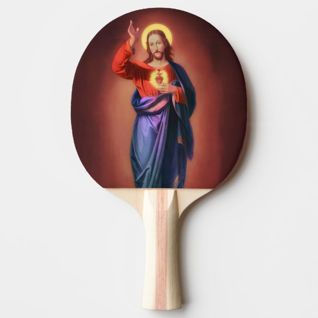 Sacred Heart of Jesus Christ Ping Pong Paddle (Front)
