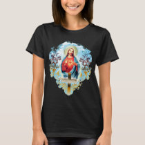 Sacred Heart of Jesus Christ Vintage Cross Catholi T-Shirt