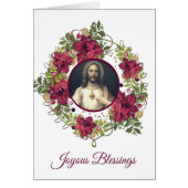 Sacred Heart of Jesus Christmas Floral Wreath (Front)