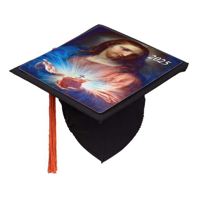 Sacred Heart of Jesus Class of 2025 Graduation Cap Topper (Angled)