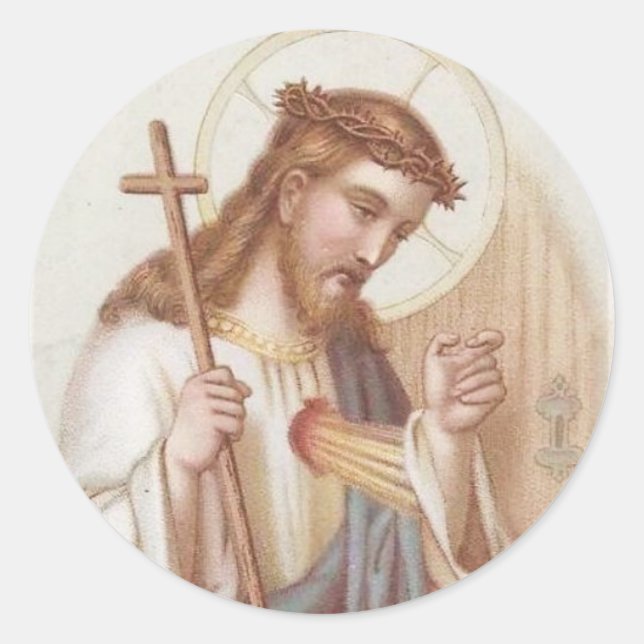 Sacred Heart of Jesus Classic Round Sticker (Front)