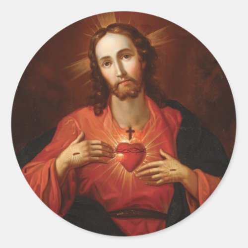 Sacred Heart Of Jesus Classic Round Sticker
