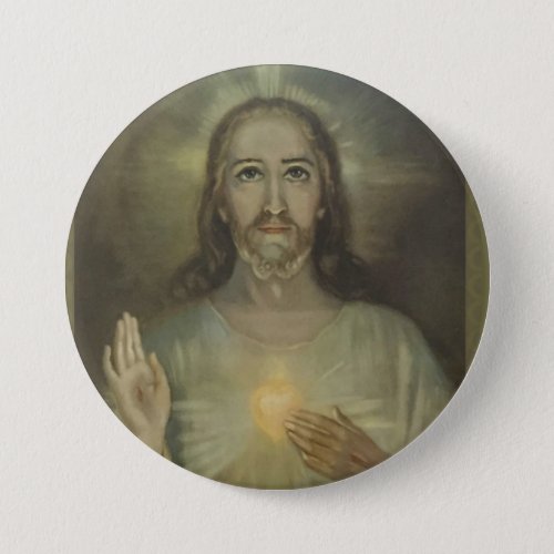 Sacred Heart of Jesus Consecration Prayer Card Pinback Button