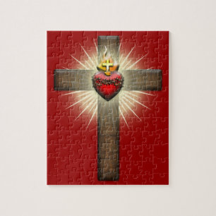 Sacred Heart of Jesus Cross Jigsaw Puzzle