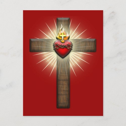 Sacred Heart of Jesus Cross Postcard