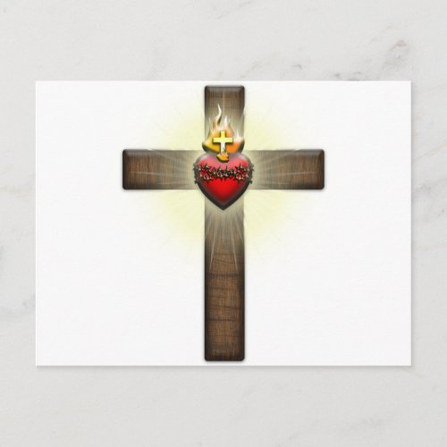 Sacred Heart of Jesus Cross Postcard