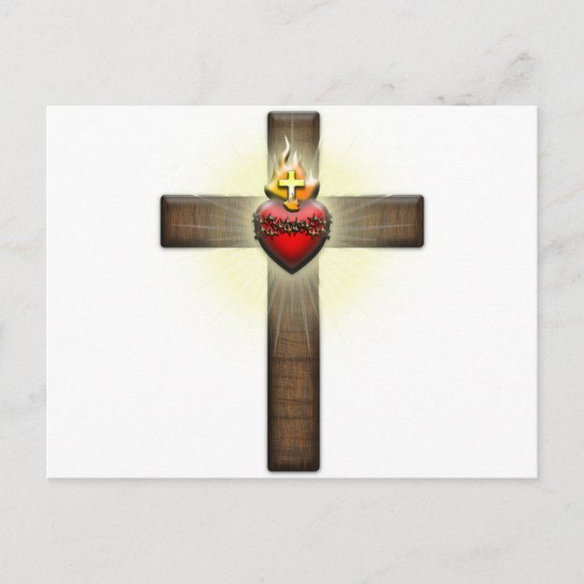 Sacred Heart of Jesus Cross Postcard (Front)
