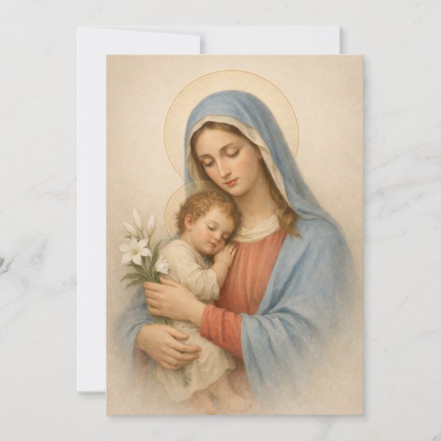 Sacred Heart of Jesus Cross Quote Floral Design (Front)