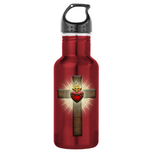 Sacred Heart of Jesus Cross Water Bottle