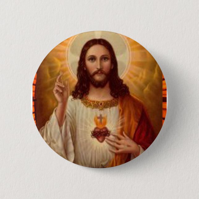 SACRED HEART OF JESUS  CUSTOMIZABLE PRODUCTS BUTTON (Front)