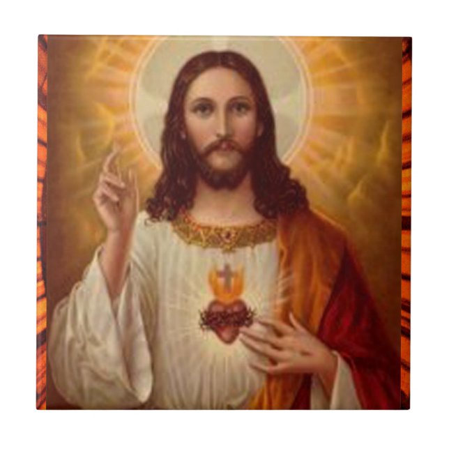 SACRED HEART OF JESUS  CUSTOMIZABLE PRODUCTS CERAMIC TILE (Front)