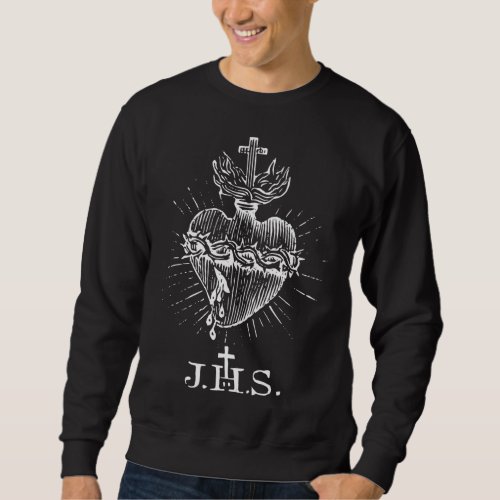 Sacred Heart of Jesus Devotion IHS Catholic Sweatshirt
