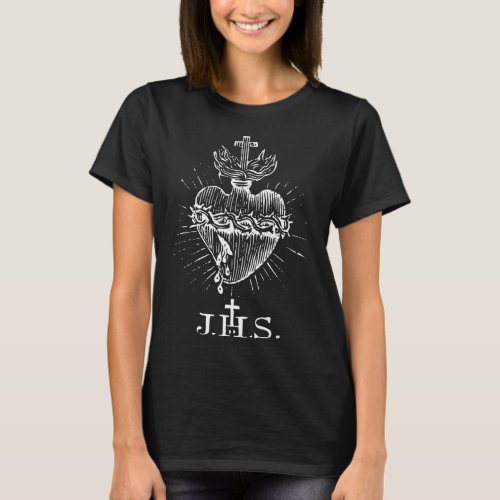 Sacred Heart of Jesus Devotion IHS Catholic T_Shirt